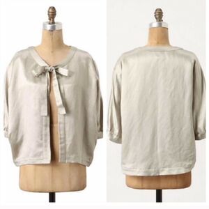 NWT Anthropologie Elevenses Florena Ivory Off White Ivory Dolman Cape Jacket S